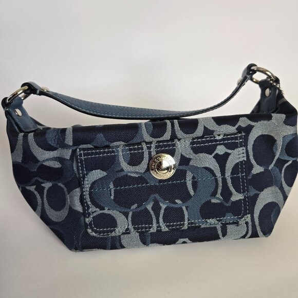 Coach Blue Signature Canvas and Leather Hobo - Picture 1 of 9